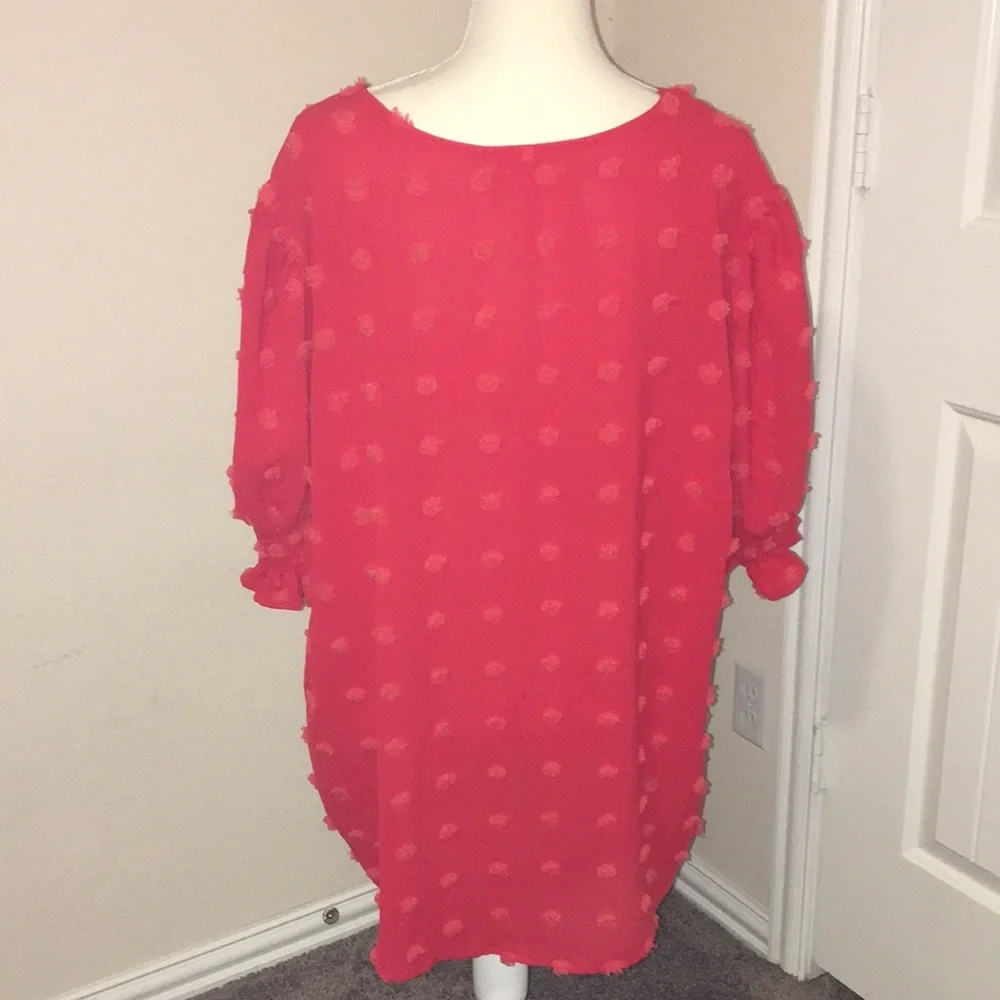 4/$20 red blouse with red polka dots - Picture 3 of 5